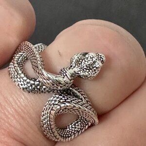 Silver Snake Ring Cuff  Serpent Gift NWT Punk Goth